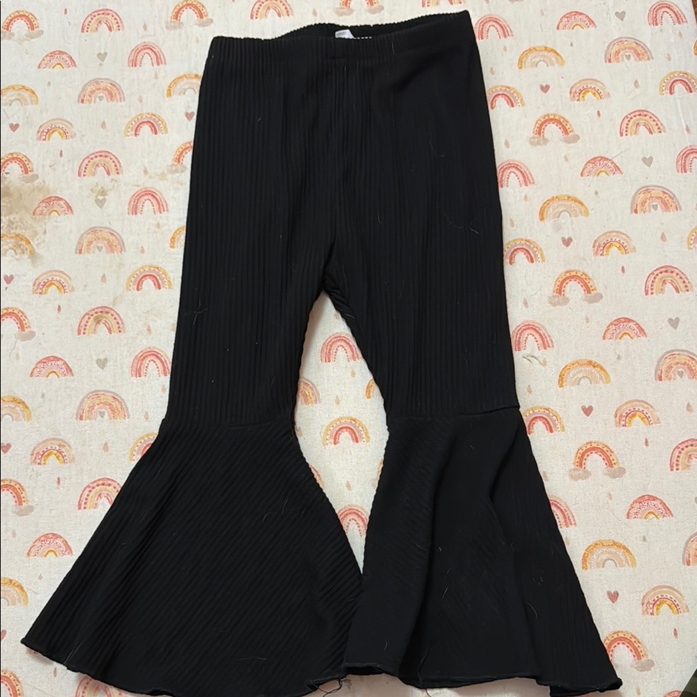 SHEIN Black Leggings with Dramatic Flare